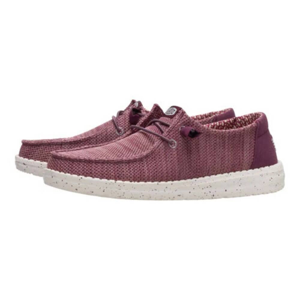 NEW HEY DUDE women's wendy stretch sox casual shoes in burgundy